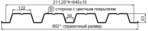 Фото: Профнастил Н60 х 845 - B (PURMAN-20-5005-0.5) в Клину