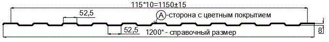 Фото: Профнастил С8 х 1150 - A (ECOSTEEL_T-12-Орех-0.45) в Клину