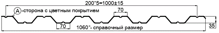 Фото: Профнастил НС35 х 1000 - A (ПЭ-01-1018-0.7) в Клину