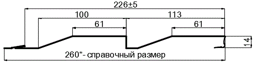 Фото: Сайдинг МП СК-14х226 (ПЭ-01-7024-0.4±0.08мм) в Клину