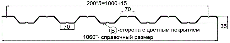 Фото: Профнастил НС35 х 1000 - B (VikingMP-01-6005-0.45) в Клину