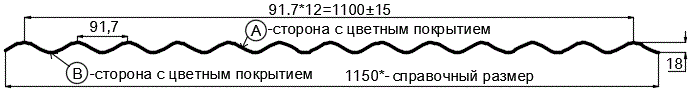 Фото: Профнастил МП18 х 1100 - A (ECOSTEEL_MA_Д-12-Античный Дуб-0.45) в Клину