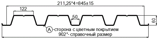 Фото: Профнастил Н60 х 845 - A (PureTech_Mat-20-7024-0.5) в Клину