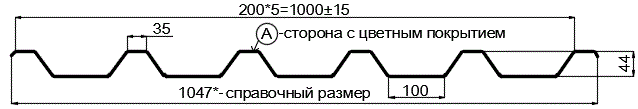 Фото: Профнастил С44 х 1000 - A (PURMAN-20-Tourmalin-0.5) в Клину