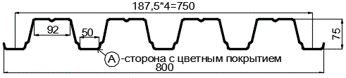 Фото: Профнастил Н75 х 750 - A (ПЭ-01-1015-0.7) в Клину