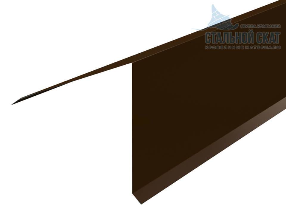 Планка конька кровли односкатной 185х185х2000 (VikingMP E-20-8017-0.5)