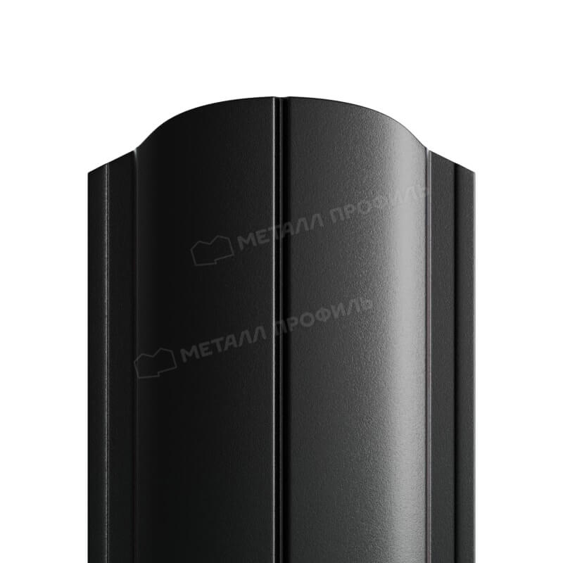 Штакетник металлический МП ELLIPSE-O 19х126 Двусторонний (ПЭМАД-01-9005\9005-0.4±0.08мм).