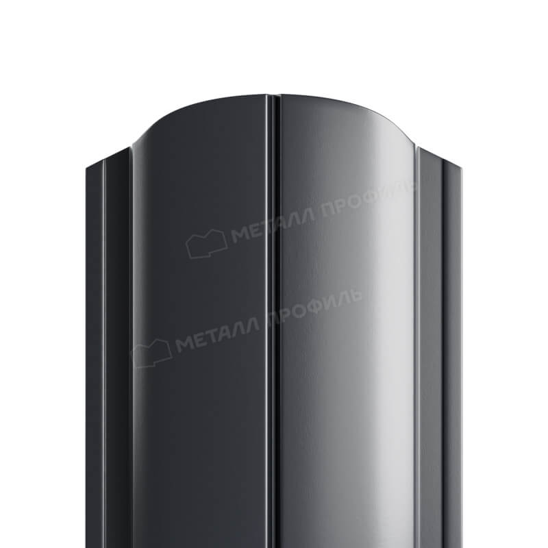 Штакетник металлический МП ELLIPSE-O 19х126 Двусторонний (ПЭ_МА_Д-01-7024\7024-0.4±0.08мм).