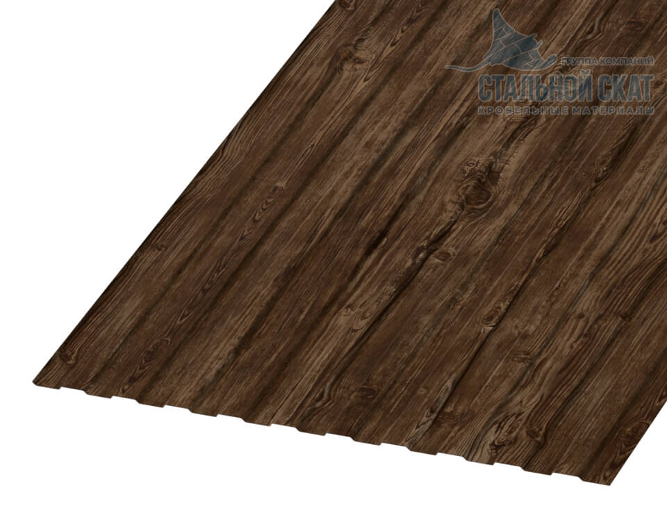 Профнастил С8 х 1150 - B (ECOSTEEL_MA-01-Мореный Дуб-0.5)