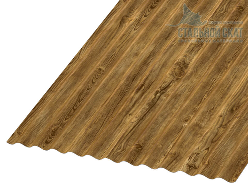 Профнастил МП18 х 1100 - B (ECOSTEEL_T-01-Золотой Дуб-0.5)