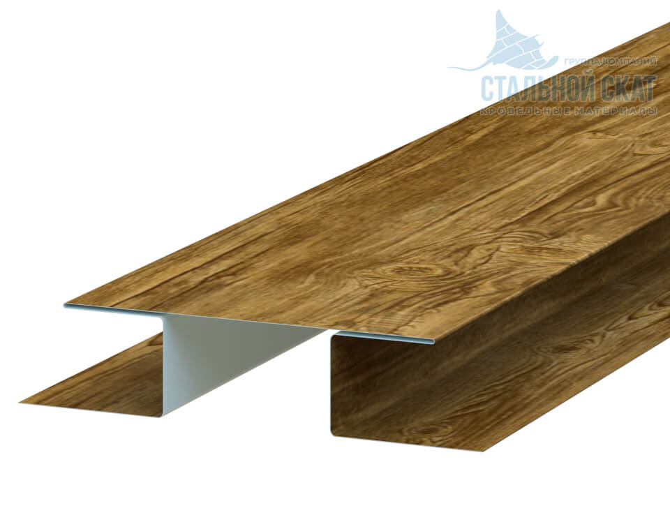 Планка стыковочная сложная 75х3000 (ECOSTEEL_T-01-ЗолотойДуб-0.5)