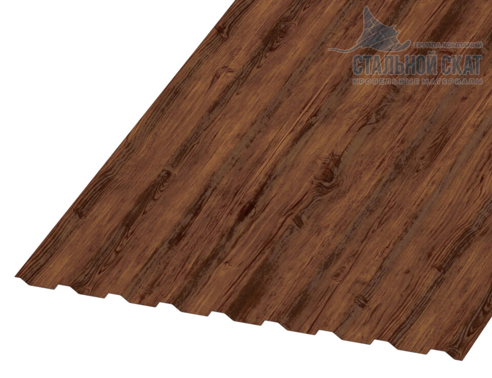 Профнастил МП20 х 1100 - B (ECOSTEEL-01-Мореный Дуб-0.5)