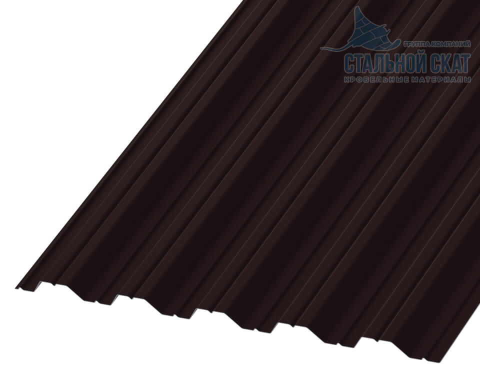Профнастил НС35 х 1000 - B (VALORI-20-DarkBrown-0.5)
