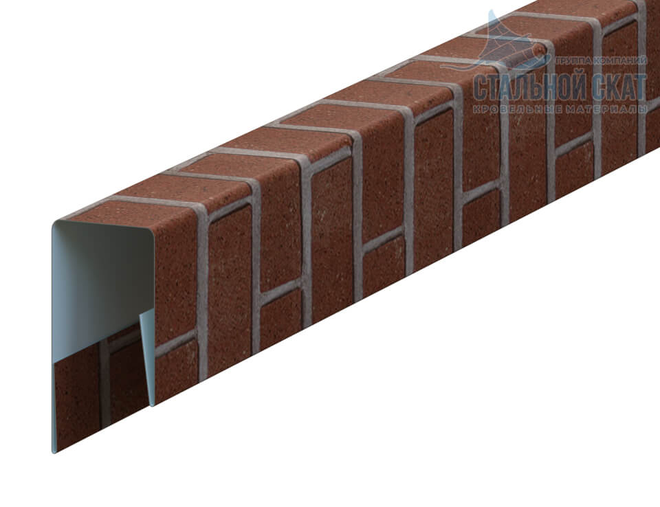 Планка П-образная 13х27х2000 (ECOSTEEL-01-Кирпич-0.5)