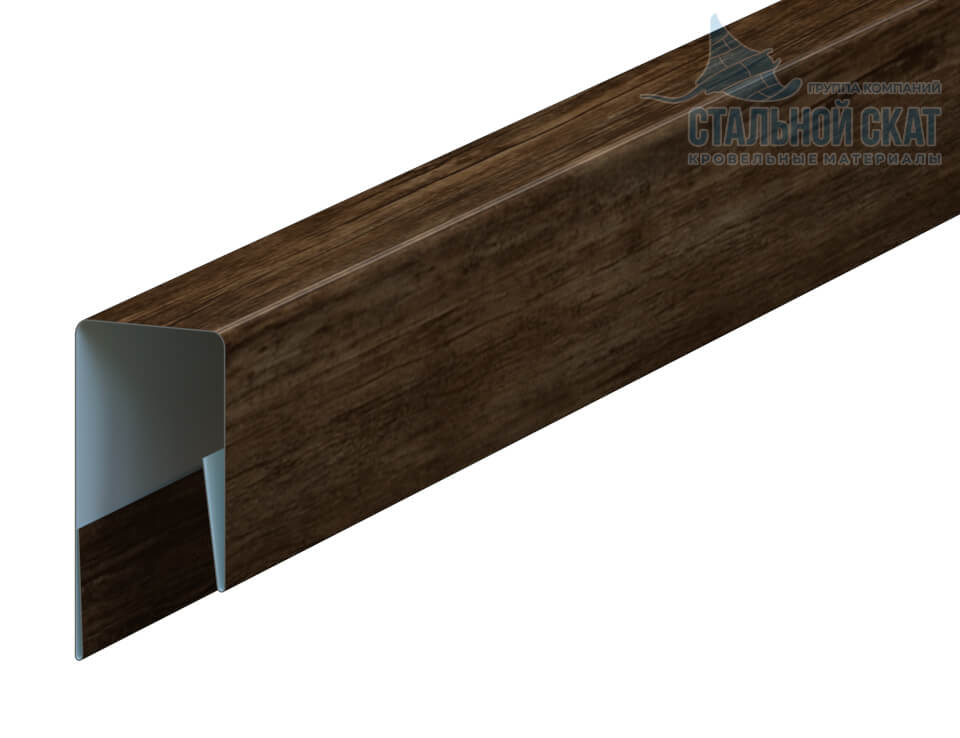 Планка П-образная 13х27х2000 (ECOSTEEL_MA-01-МореныйДуб-0.5)