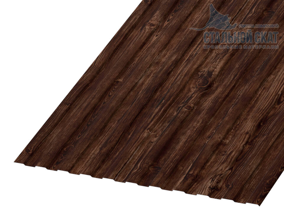 Профнастил С8 х 1150 - A (ECOSTEEL_MA-01-Бразильская Вишня-0.5)