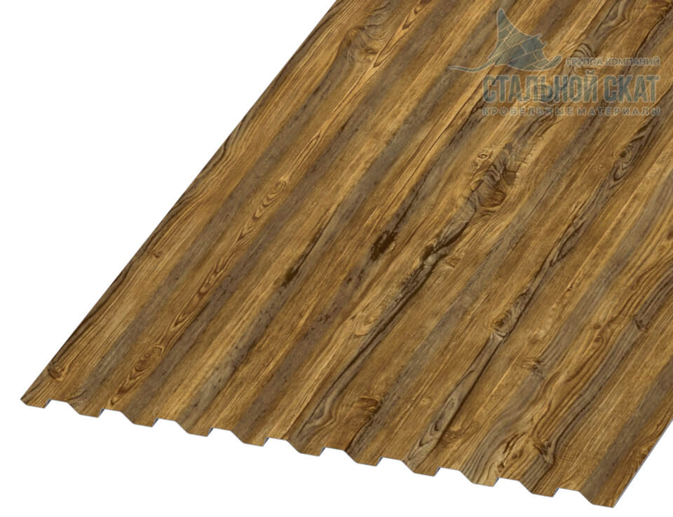Профнастил С21 х 1000 - B Двусторонний (ECOSTEEL_T_Д-01-Золотой Дуб-0.5)