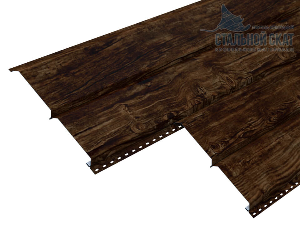 Сайдинг Lбрус-15х240 (ECOSTEEL_MA-12-Античный Дуб-0.45)
