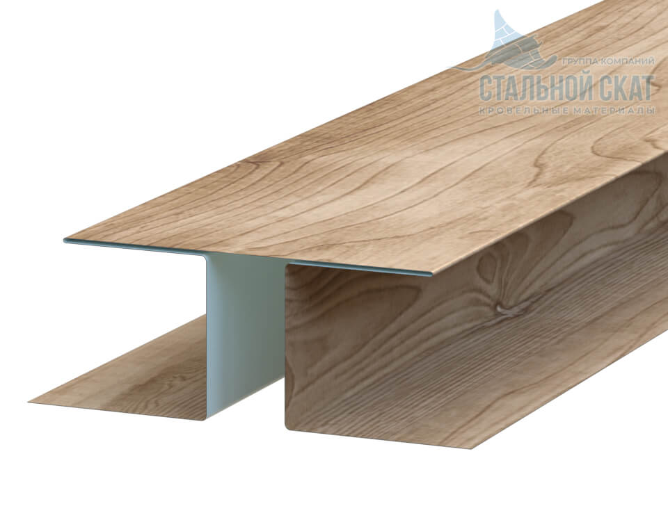 Планка стыковочная сложная Woodstock 75х3000 (ECOSTEEL_T-12-Орех-0.45)
