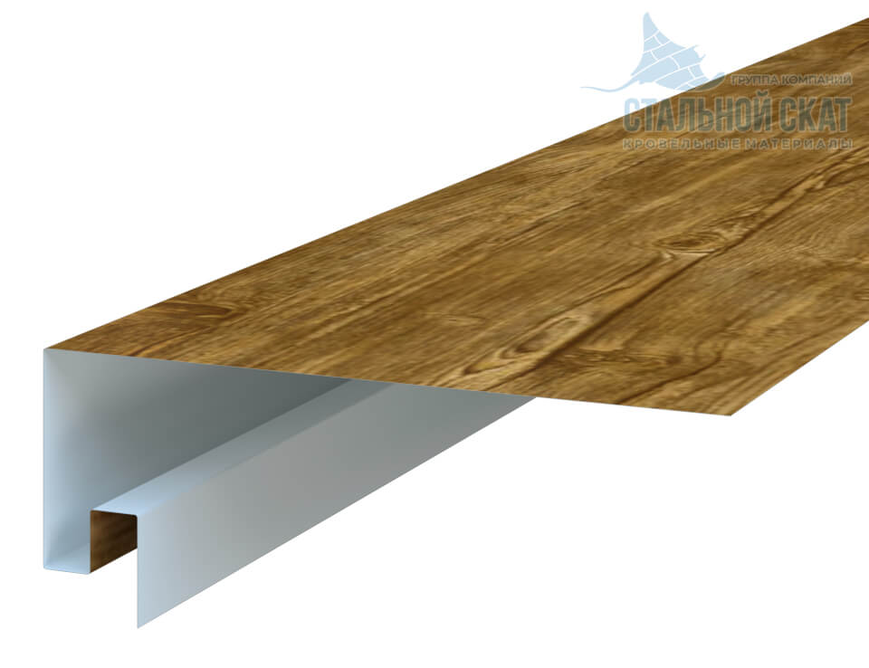 Планка откоса сложная 3D 245х75х2000 (ECOSTEEL_T-01-ЗолотойДуб-0.5)
