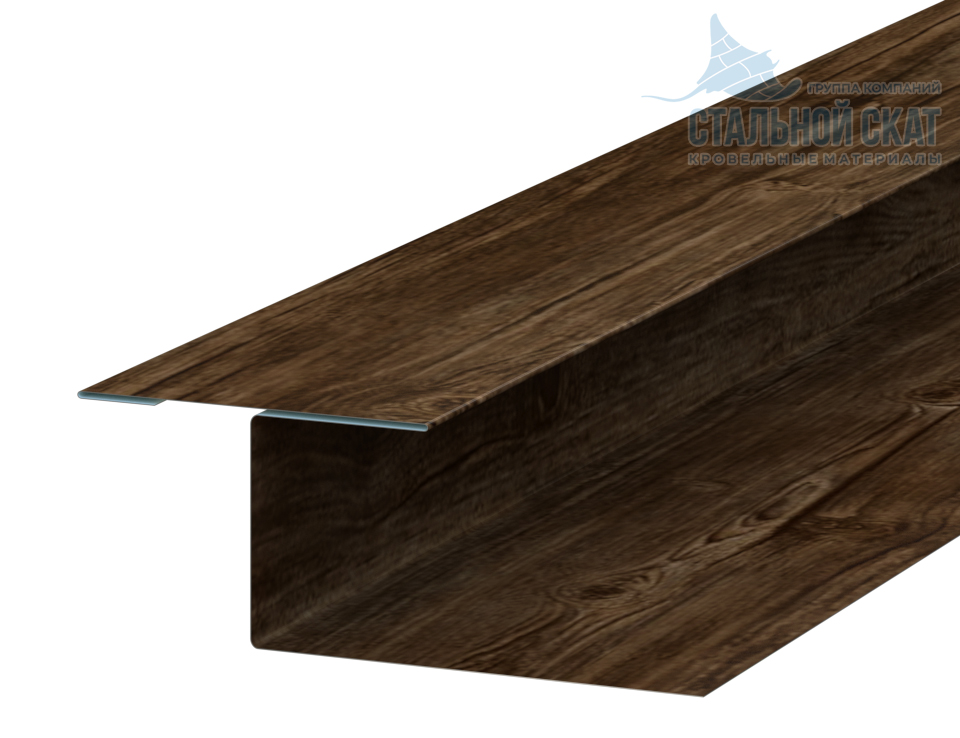 Планка стыковочная универсальная Woodstock 50х30х3000 (ECOSTEEL_MA-01-МореныйДуб-0.5)
