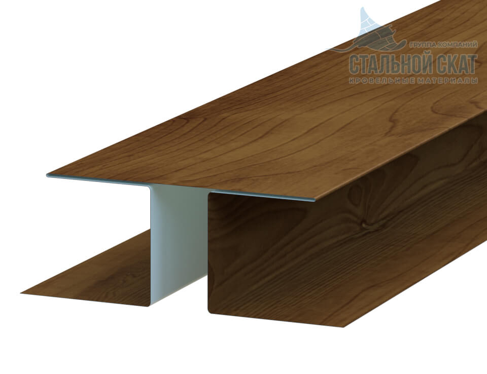 Планка стыковочная сложная Woodstock 75х3000 (ECOSTEEL_T-12-Дуб-0.45)