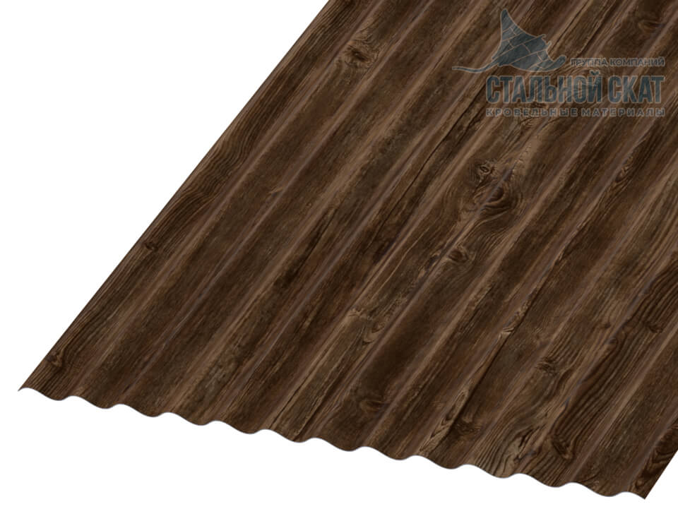 Профнастил МП18 х 1100 - A (ECOSTEEL_MA-01-Мореный Дуб-0.5)