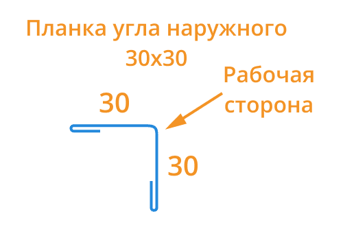 Планка угла наружного 30х30х3000 (ECOSTEEL_MA-01-Сосна-0.5)